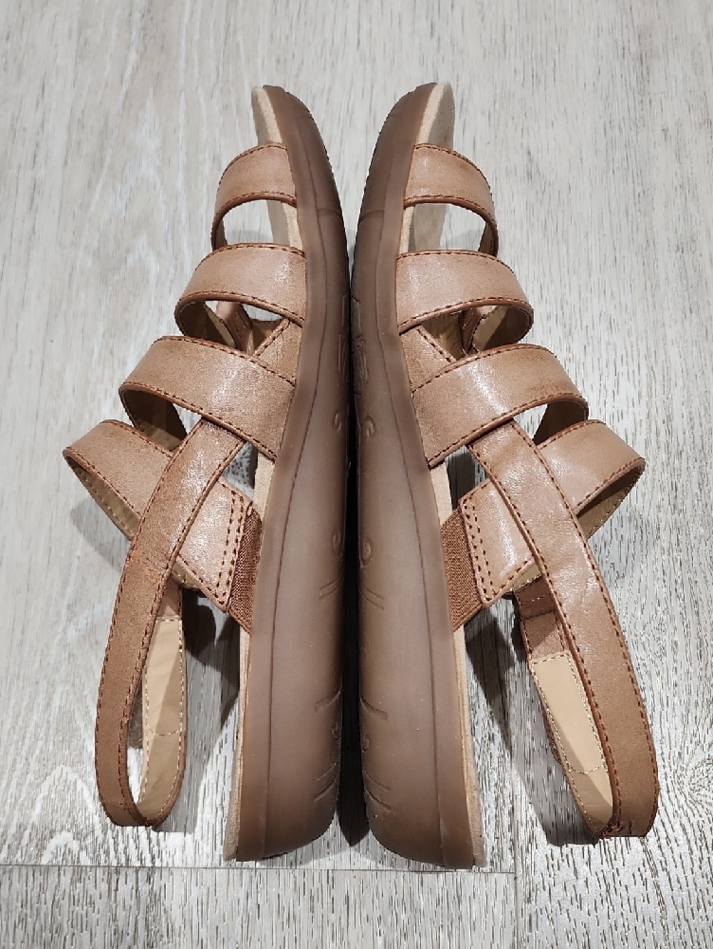BareTraps Neutral Tan Multi-Strap Slingback Sandals 7.5M - Picture 5 of 7